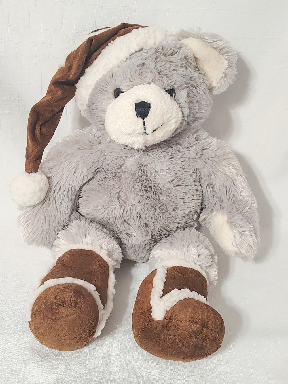 Dan Dee Collector's Choice Grey Teddy Bear w/ Boots & Hat Plush Stuffed Toy 17"